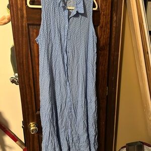 Croft & Barrow Blue Polka Dot Midi Dress XXL